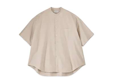 Graphpaper Oxford S/S Oversized Band Collar Shirt "Ecru"