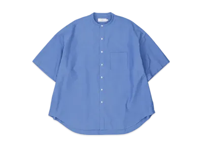 Graphpaper Oxford S/S Oversized Band Collar Shirt "Sax"