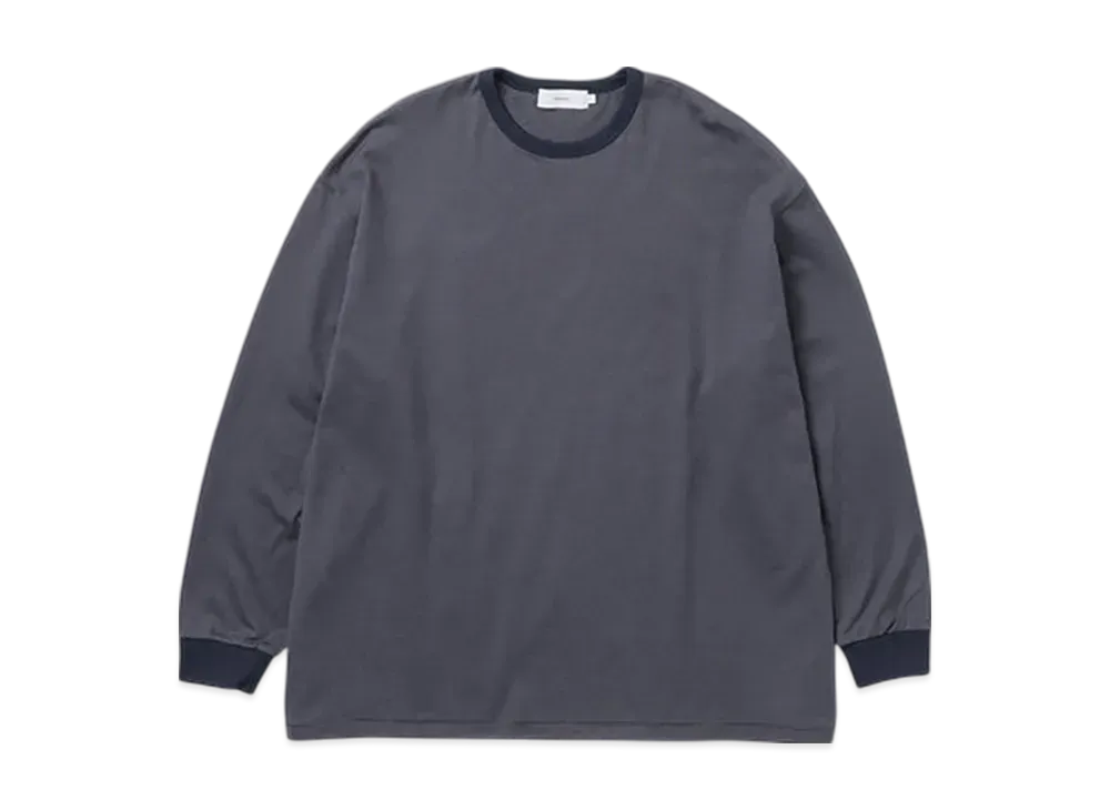 Graphpaper Narrow Border L/S Tee "Navy/White"