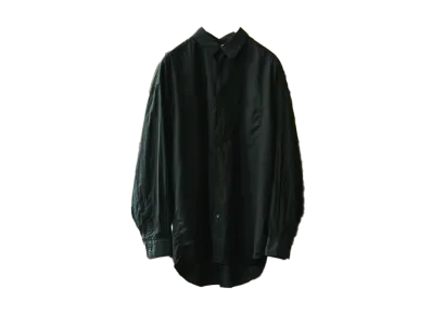 Graphpaper Deep Black Dyed Broad L/S Oversized Regular Collar Shirt "Deep Black"