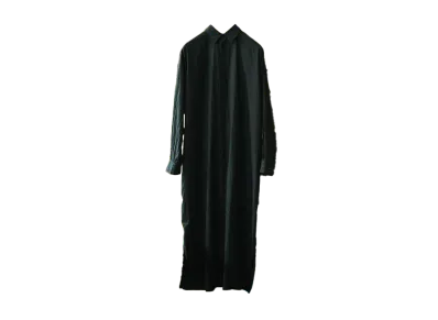 Graphpaper Deep Black Dyed Broad Regular Collar Oversized Shirt Dress "Deep Black"