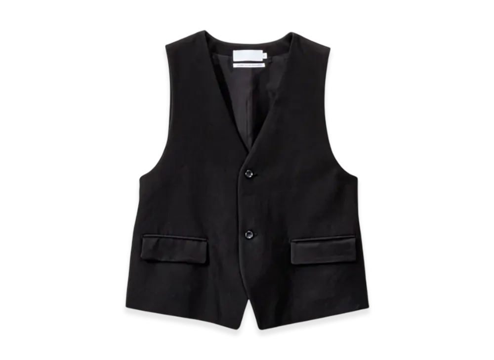Graphpaper Cotton Cupro Back Satin Gilet "Black"