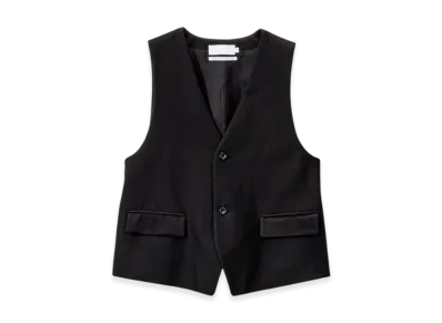 Graphpaper Cotton Cupro Back Satin Gilet "Black"