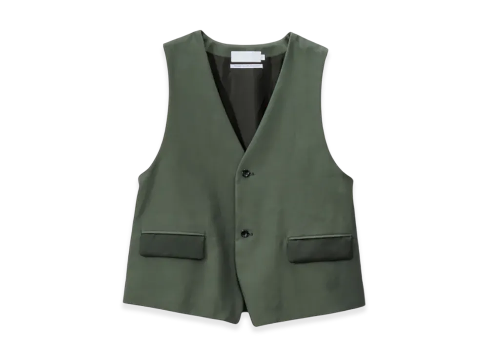 Graphpaper Cotton Cupro Back Satin Gilet "Green"