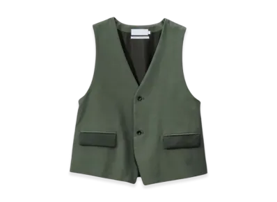 Graphpaper Cotton Cupro Back Satin Gilet "Green"