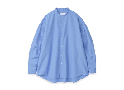 Graphpaper High Count Broad L/S Oversized Band Collar Shirt "Blue"