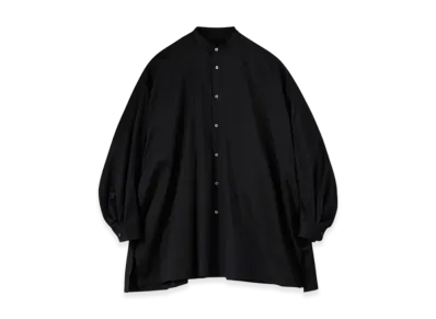 Graphpaper Silicon Poplin Deep Slit Band Collar Shirt "Black"