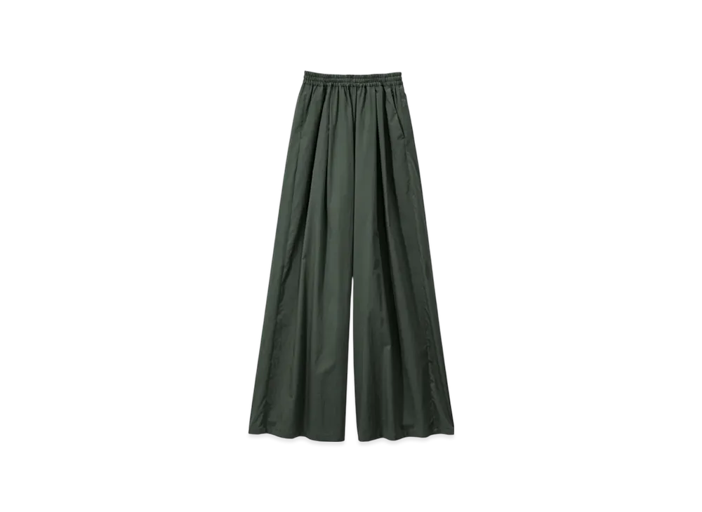 Graphpaper Silicon Poplin Two Tuck Easy Wide Pants "Green"