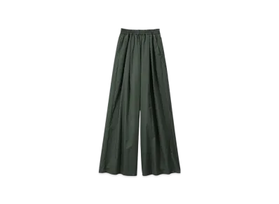 Graphpaper Silicon Poplin Two Tuck Easy Wide Pants "Green"