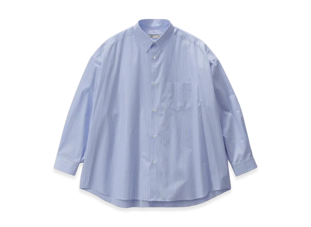 Graphpaper Sidogras L/S Oversized Regular Collar Shirt "Sax Strype"