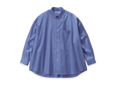 Graphpaper Sidogras L/S Oversized Regular Collar Shirt "Blue Strype"