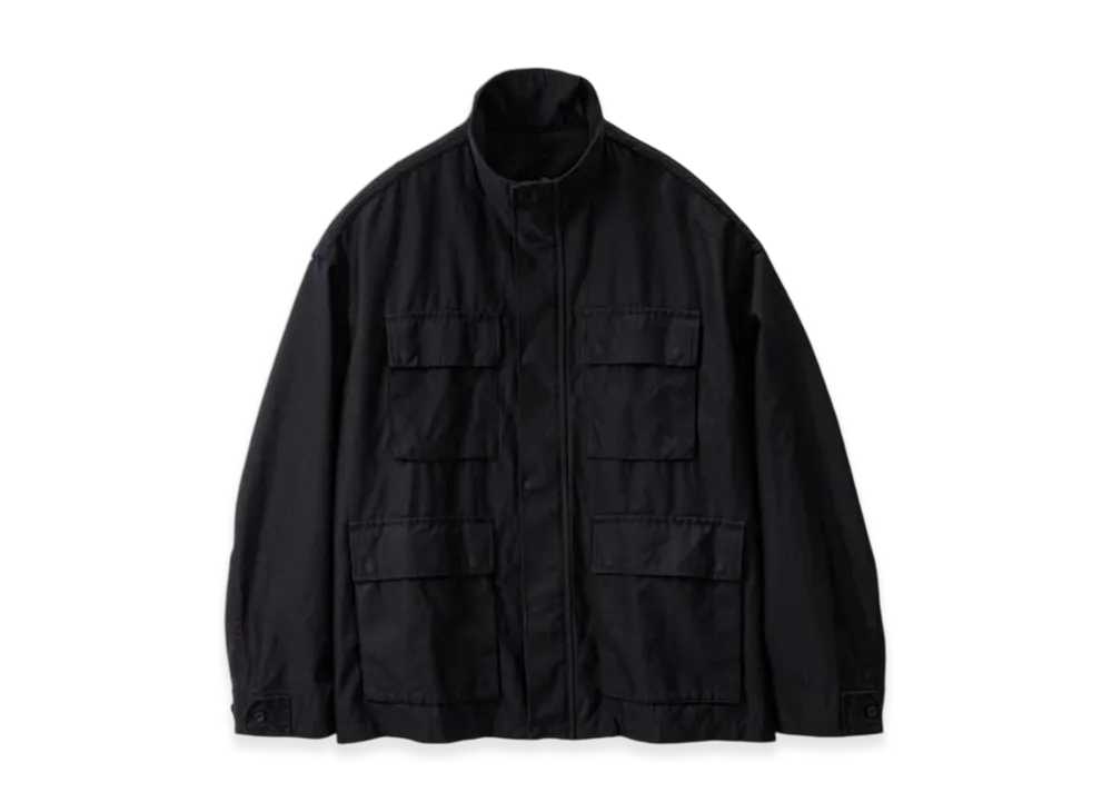 Graphpaper Cotton Cupro Back Satin Military Jacket "Black"