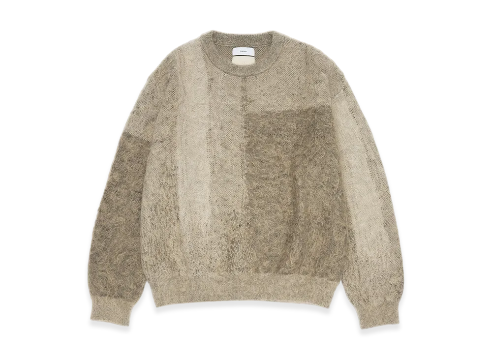 Graphpaper x YOKE Abstract Jacquard Crewneck Sweater "Grege"
