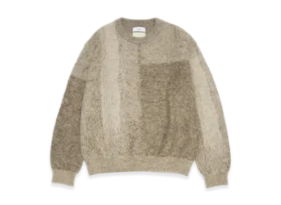 Graphpaper x YOKE Abstract Jacquard Crewneck Sweater "Grege"