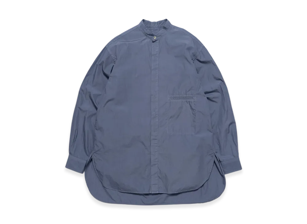 Graphpaper x YOKE Garment Dye Band Collar Shirt "Nightshadow Blue"