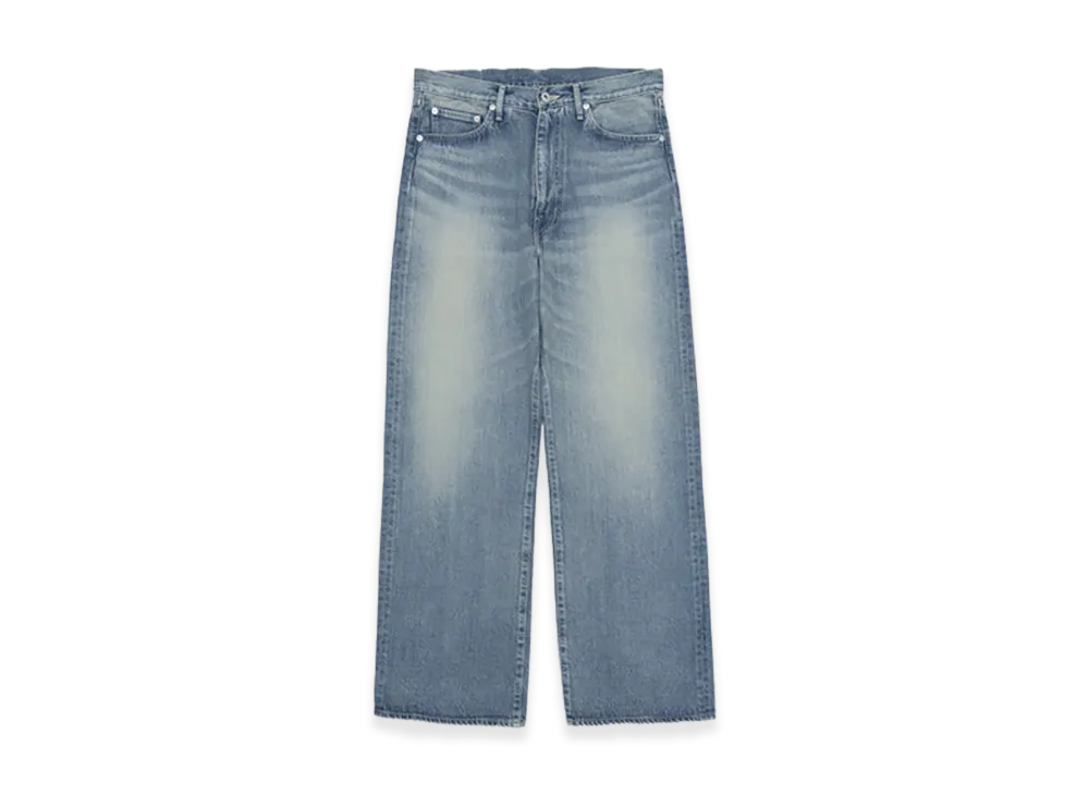 Graphpaper minus Recycled Cotton Denim Five Pocket Wide Straight Pants "Light Fade"