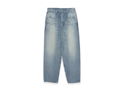 Graphpaper minus Recycled Cotton Denim Two Tuck Tapered Pants "Light Fade"