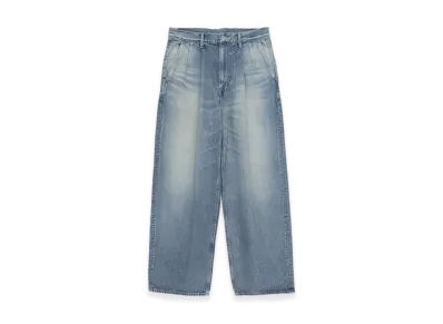 Graphpaper minus Recycled Cotton Denim Two Tuck Pants "Light Fade"