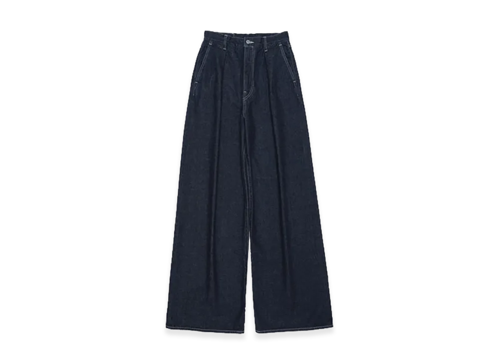 Graphpaper minus Recycled Cotton Denim Two Tuck Wide Pants "Rinse"