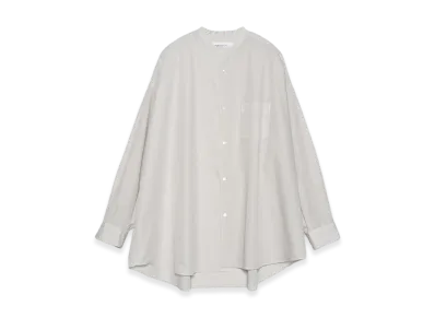 Graphpaper minus Botanical Dyed Broad L/S Oversized Band Collar Shirt "Light Gray"