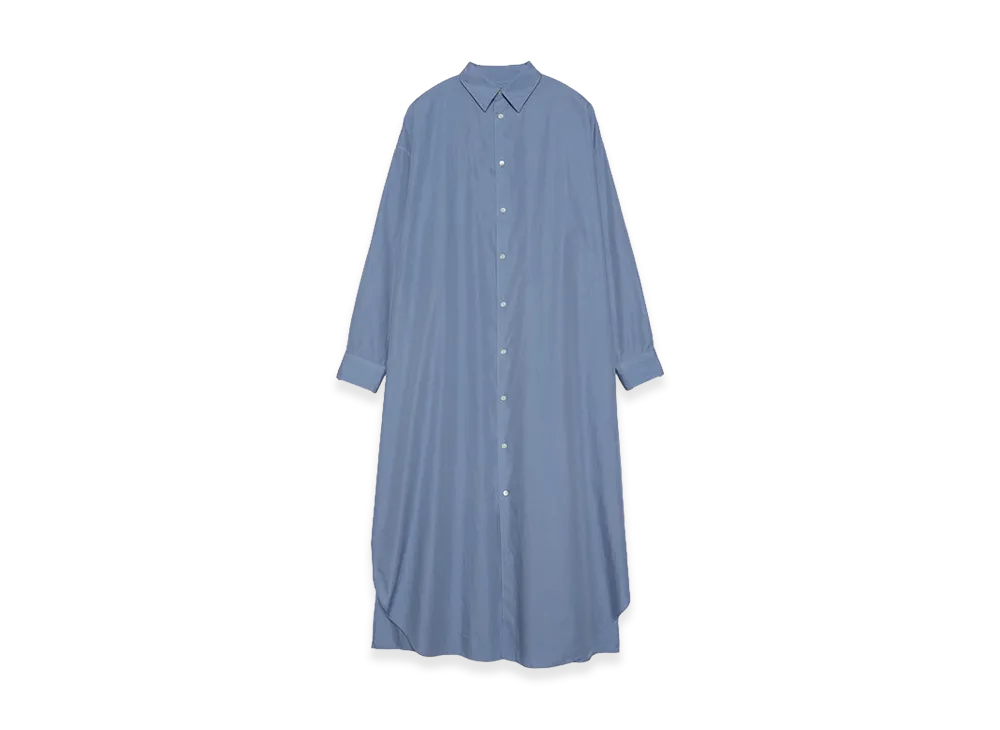Graphpaper minus Botanical Dyed Broad Oversized Regular Collar Dress "Sax"