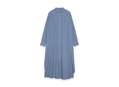 Graphpaper minus Botanical Dyed Broad Oversized Regular Collar Dress "Sax"