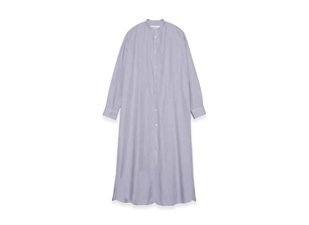 Graphpaper minus Botanical Dyed Broad Oversized Band Collar Dress "Purple"