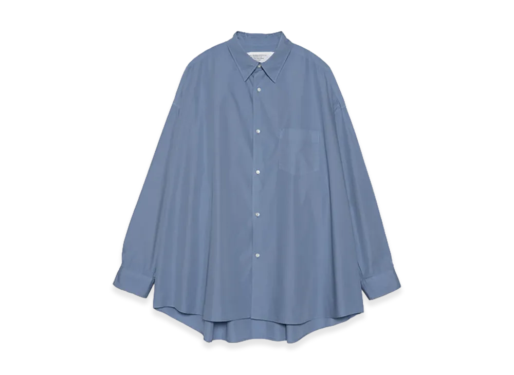 Graphpaper minus Botanical Dyed Broad L/S Oversized Regular Collar Shirt "Blue"