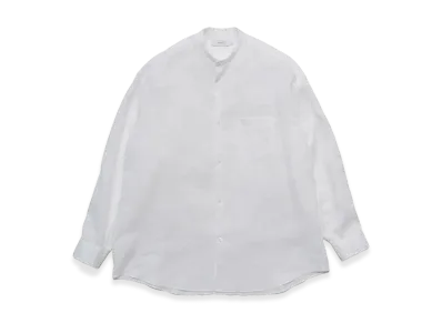 Graphpaper Linen L/S Oversized Band Collar Shirt "White"