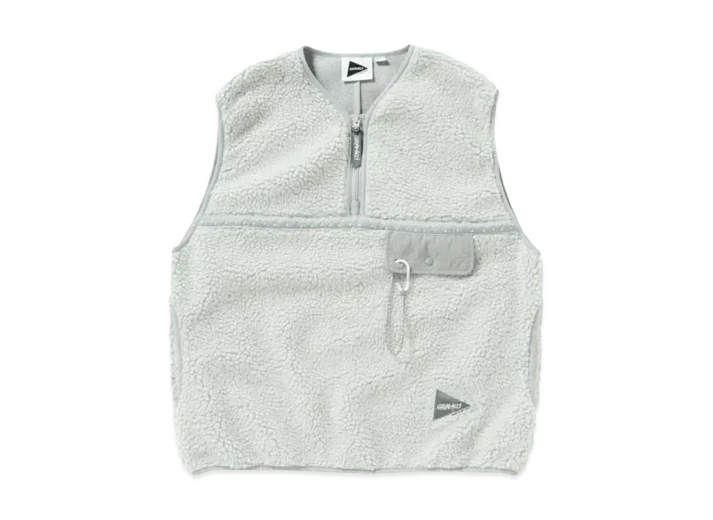 GRAMICCI x and wander Women's JQ Tape Fleece Vest "L.Gray"
