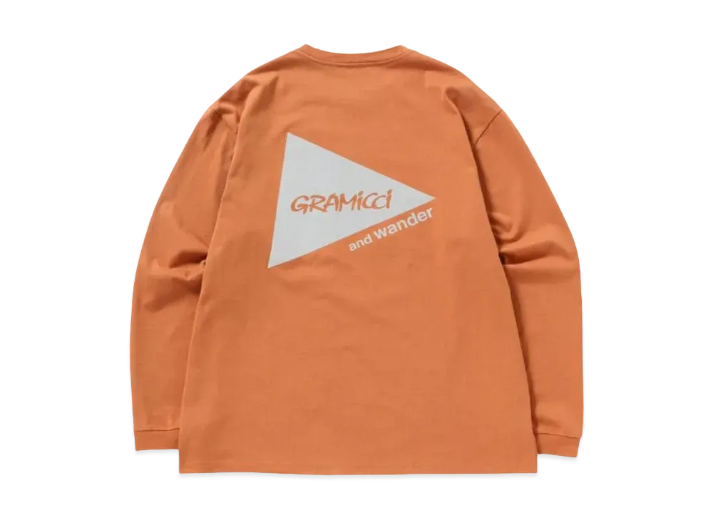 GRAMICCI x and wander Backprint L/S Tee "Orange"