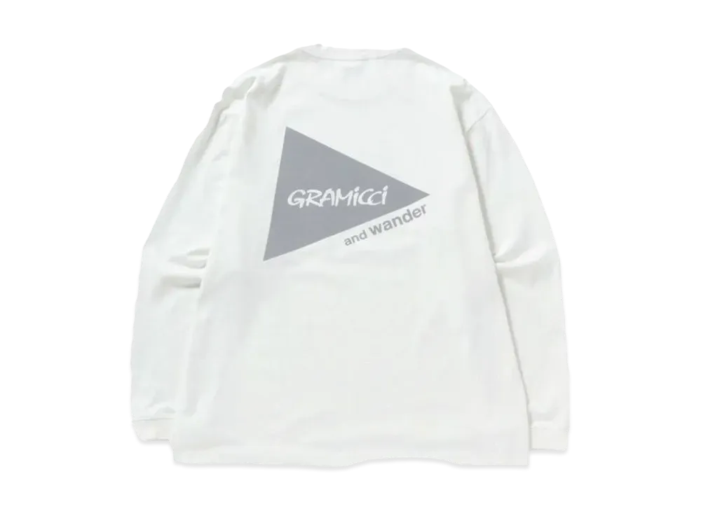 GRAMICCI x and wander Backprint L/S Tee "White"
