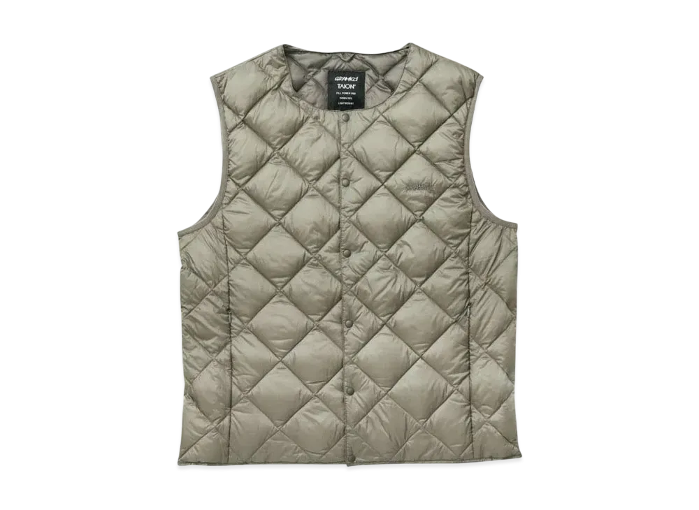 GRAMICCI x TAION Inner Down Vest "Stone Grey"