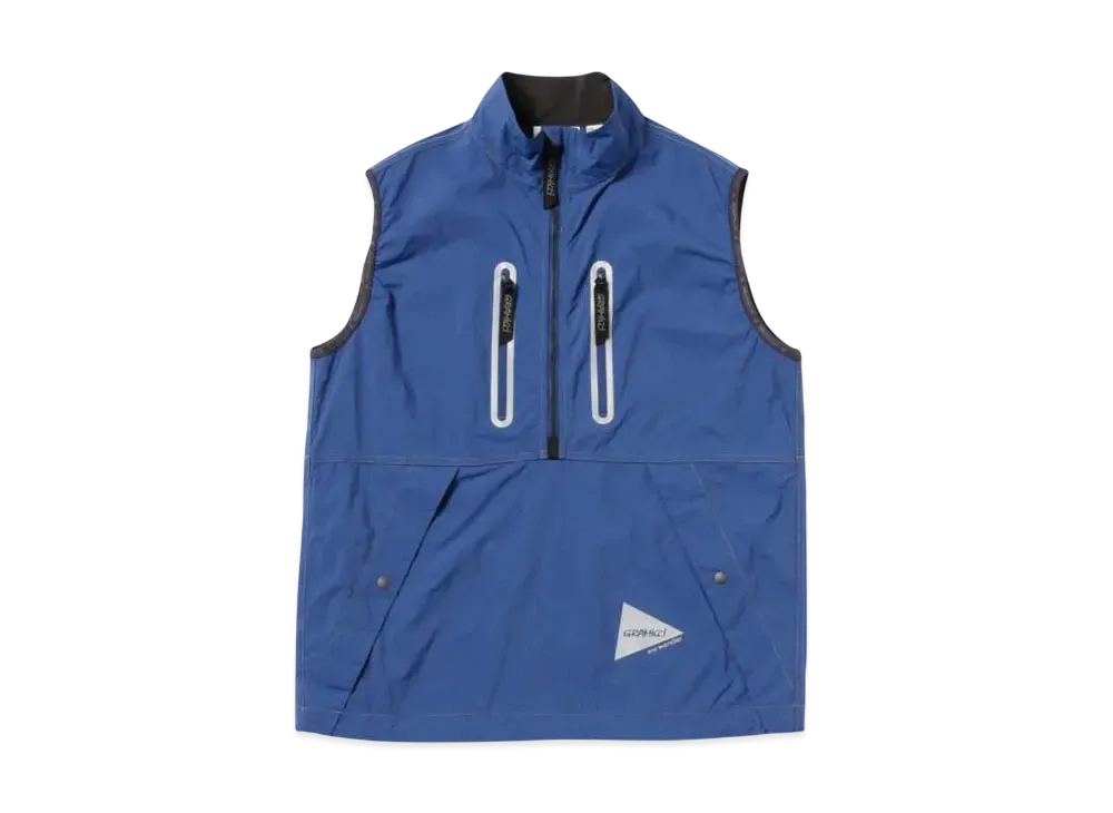 GRAMICCI x and wander Brushed Nylon Vest "Blue"