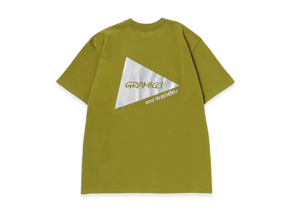 GRAMICCI x and wander Backprint S/S Tee "Yellow Green"