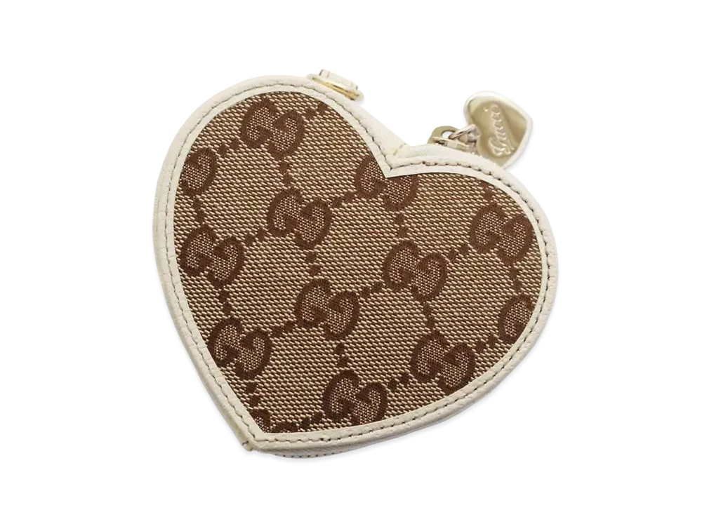 GUCCI GG Canvas Heart Coin Purse