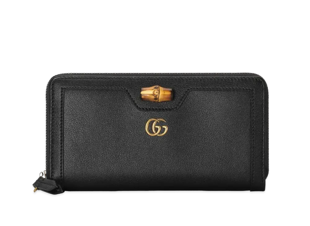 GUCCI Bamboo Continental Wallet "Black"