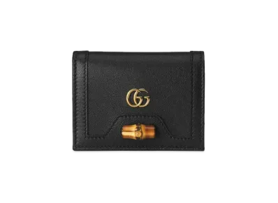 GUCCI Bamboo Card Case Wallet "Black"