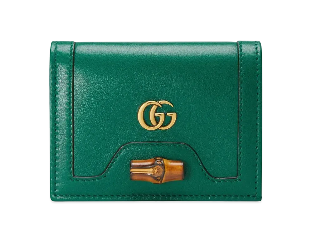 GUCCI Bamboo Card Case Wallet "Green"