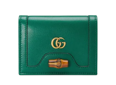 GUCCI Bamboo Card Case Wallet "Green"