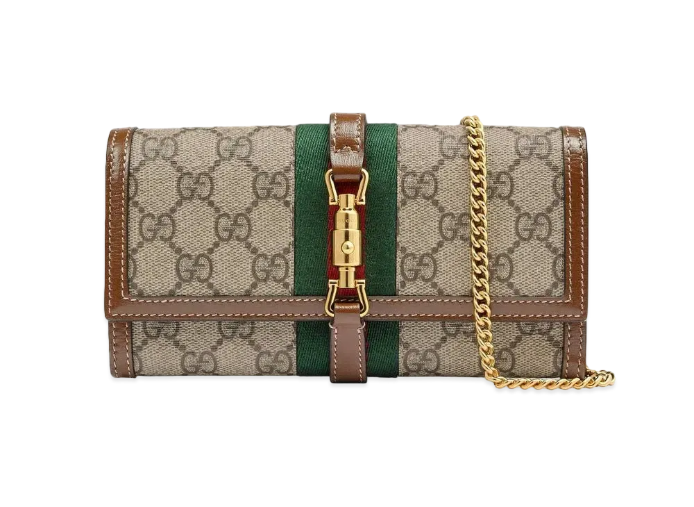 GUCCI Jackie 1961 Chain Wallet "Beige"