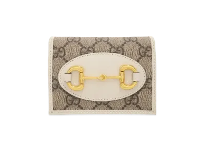 GUCCI Horsebit 1955 Card Case Wallet "Beige"