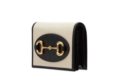 GUCCI Horsebit 1955 Card Case Wallet "White"