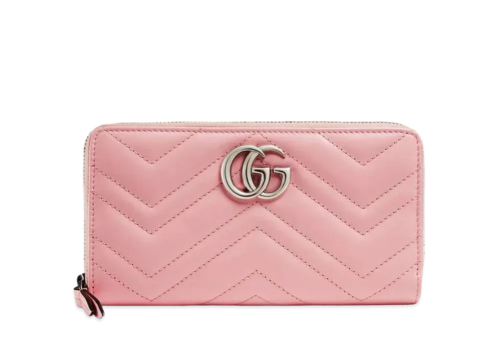 GUCCI GG Marmont Zip Around Wallet "Pink"