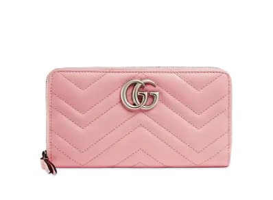 GUCCI GG Marmont Zip Around Wallet "Pink"