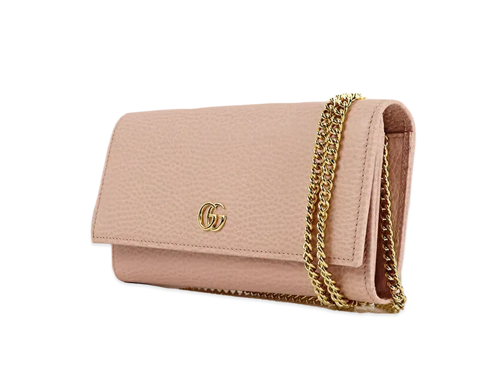 GUCCI GG Marmont Chain Wallet "Pink"