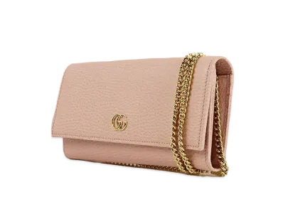 GUCCI GG Marmont Chain Wallet "Pink"