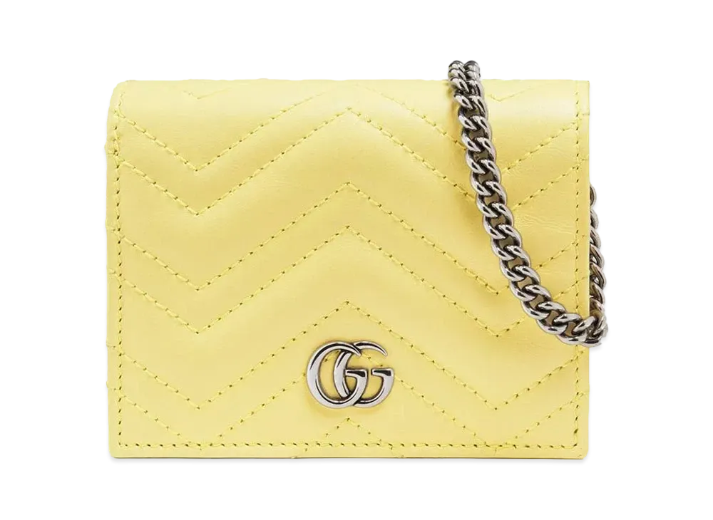 GUCCI GG Marmont Card Case Wallet "Yellow"