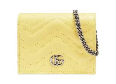 GUCCI GG Marmont Card Case Wallet "Yellow"