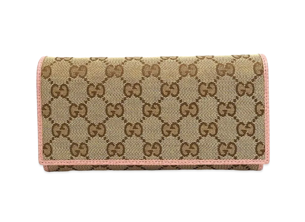 GUCCI GG Canvas Flap Long Wallet